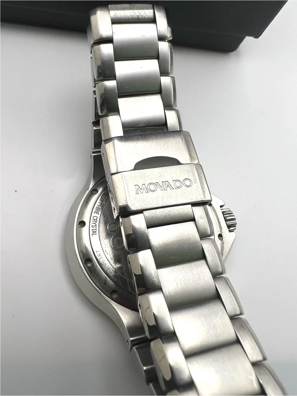 Movado Men's Silver Stainless Steel Watch with Black Dial